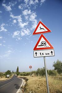 Rural Road Sign in Europe