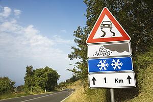 Signs on a Rural Road in Italy