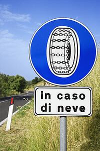 Sign on Rural Road in Italy