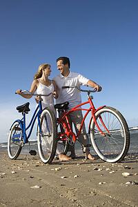 Couple with Bikes at the Beach