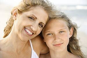 Mother and Daughter at the Beach