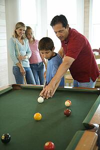 Family Playing Pool