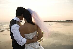 Newlywed Couple on Beach