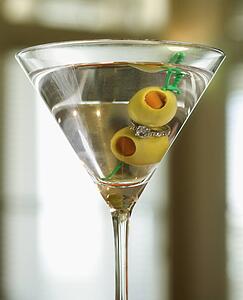 Martini Holding Engagement Ring