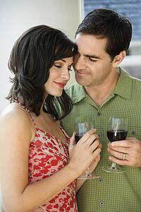 Couple Drinking Red Wine
