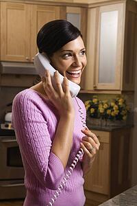 Woman talking on phone
