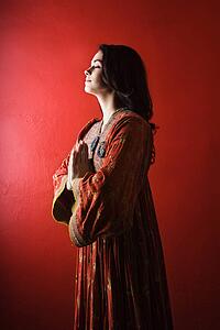 Young Woman Praying, Isolated