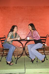 Two Young Women Having Coffee