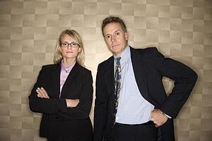 Businessman and Businesswoman Portrait