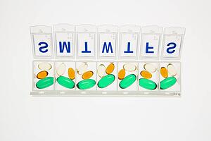 Pills in Open Pill Organizer
