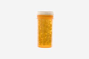 Yellow Plastic Medicine Bottle