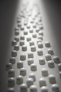 Lined Up White Pills