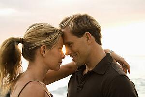 Affectionate Couple By the Ocean