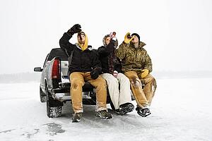 Three People Having a Beer