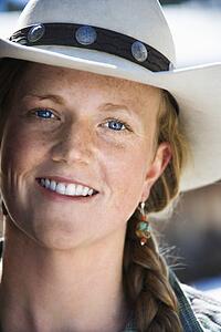 Young Woman Wearing Cowboy Hat