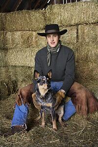 Young Man Wearing Cowboy Hat