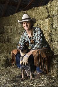 Young Woman Wearing Cowboy Hat