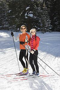 Cross Country Snow Skiers Smiling