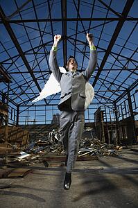 Businessman Wearing Angel Wings