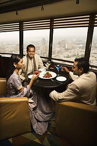 People Conversing in Restaurant