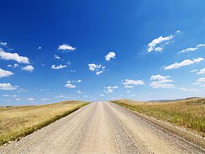Rural Dirt Road Through Grassland