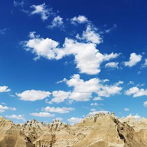 Mountains and Blue Sky in the South Dakota Badlands