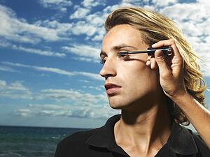Young Male Mascara Applied