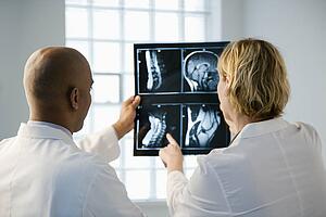 Doctors looking at xray. 
