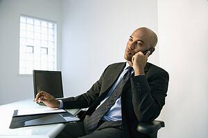 Businessman on cellphone.