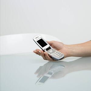 Woman holding cellphone
