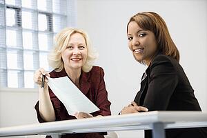 Businesswomen smiling