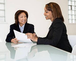 Businesswomen smiling