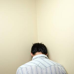 Man in corner