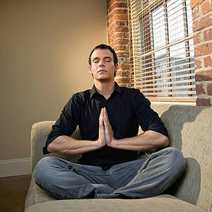 Young man meditating