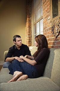 Couple holding hands
