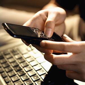 Woman using cellphone