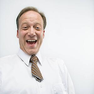 Businessman with cut necktie