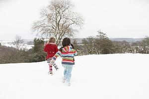 Group Of Children Having Fun In Snowy Countryside