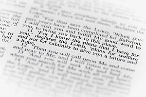 the new american standard bible open to jeremiah 29: 11