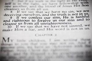 the new american standard bible open to 1 john 1: 9