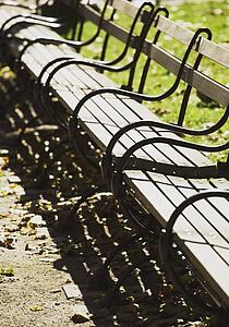 new york, new york, united states of america; a park bench