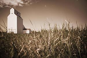 alberta, canada; a grain elevator
