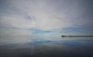 northwest territories, canada; reflection of the sky in the arctic ocean