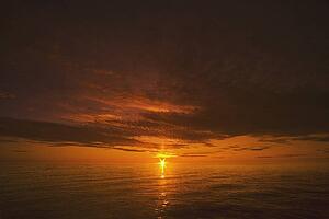 northwest territories, canada; sunset over the arctic ocean