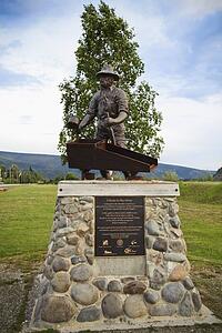 monument of miner george washington carmack; dawson city, yukon territory, canada