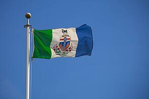 yukon flag; dawson city, yukon territory, canada