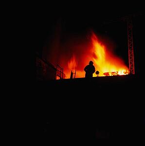 Firefighter Fighting Large Fire