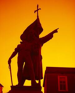 Enniscorthy, Co Wexford, Ireland; 1798 Memorial Statue At Sunset