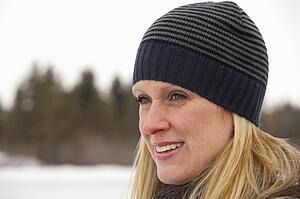 edmonton, alberta, canada; a woman wearing a winter hat