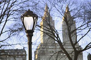 light post in central park; manhattan, new york, united states of america
